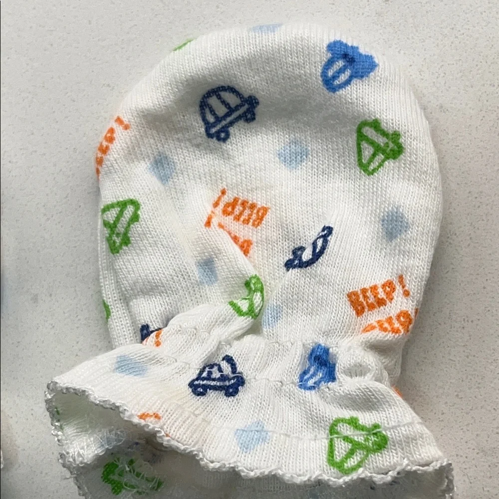 Gerber Blue and White Baby Mittens Set